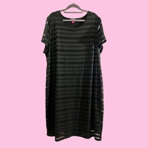 Black crochet Vince Camuto sheath dress ✨ Plus Size 3X 24W ✨ Office ✨ Workwear ✨